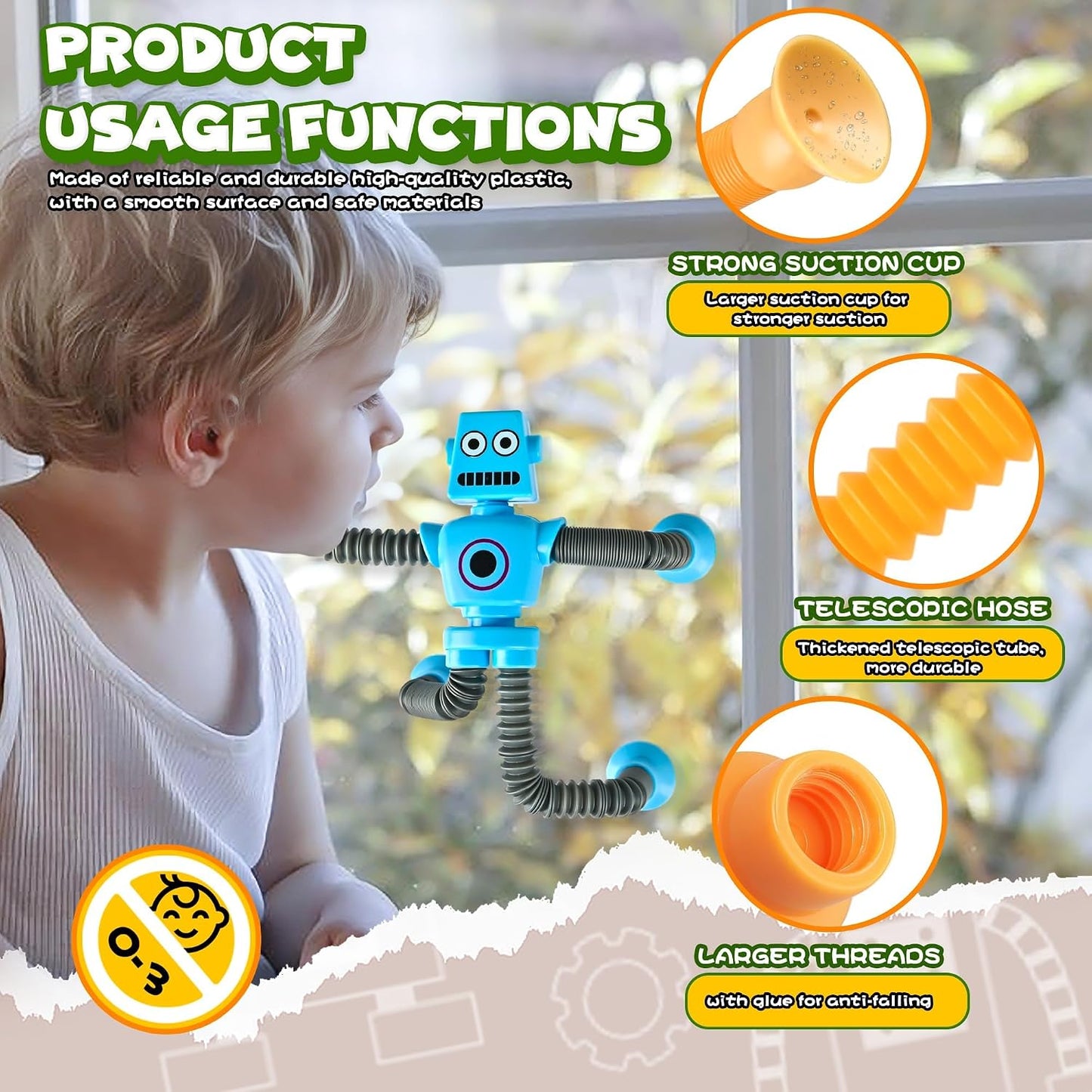 Robot sensorial de viaje de viaje de 4 piezas para niños