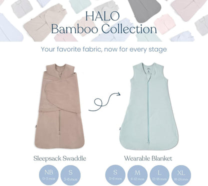HALO- SleepSack arrullo SuperSuave, viscosa de bambú, 2 TOG, Small