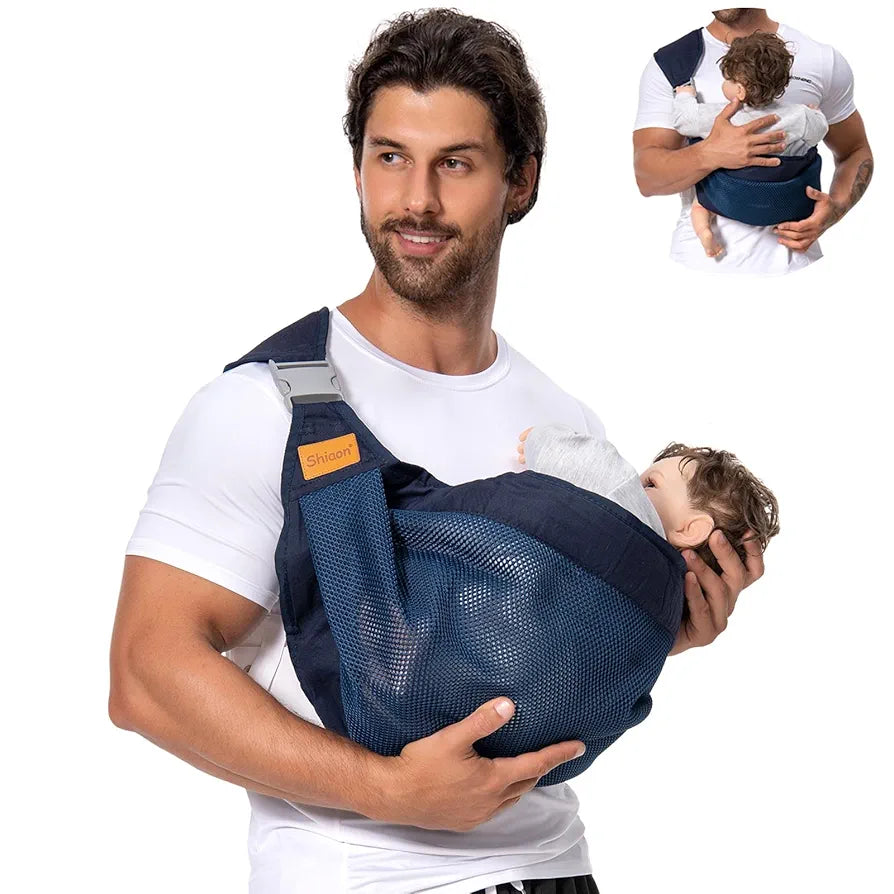 Shiaon- Portabebés, portabebés para recién nacidos hasta niños pequeños (7-45 libras), azul
