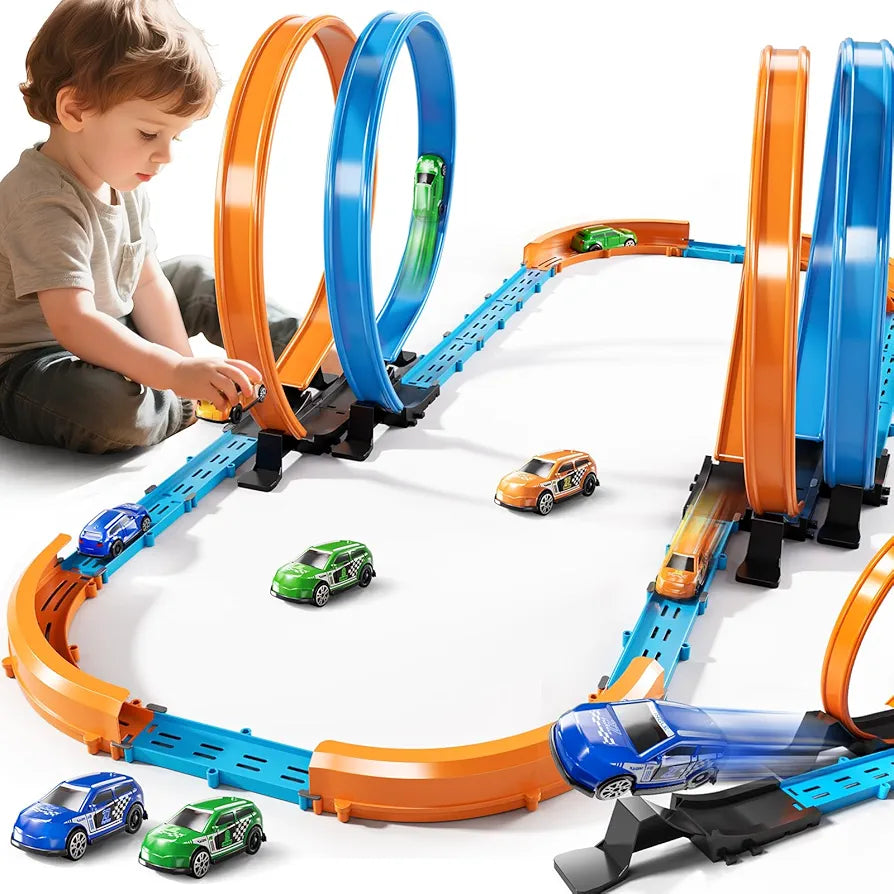 MSKOLER - Juego de pistas de carreras de coche para niños