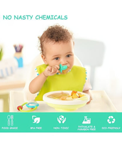 Set de 2 cucharas de silicona libre de BPA, turquesas