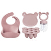 Set de silicona  para bebé (babero, molde congelador y chupete para frutas)