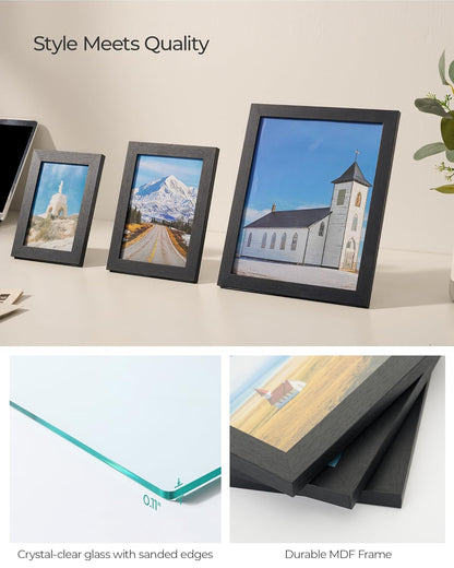 SANGMUCEN - Paquete de 10 marcos de fotos para collage de pared, color negro