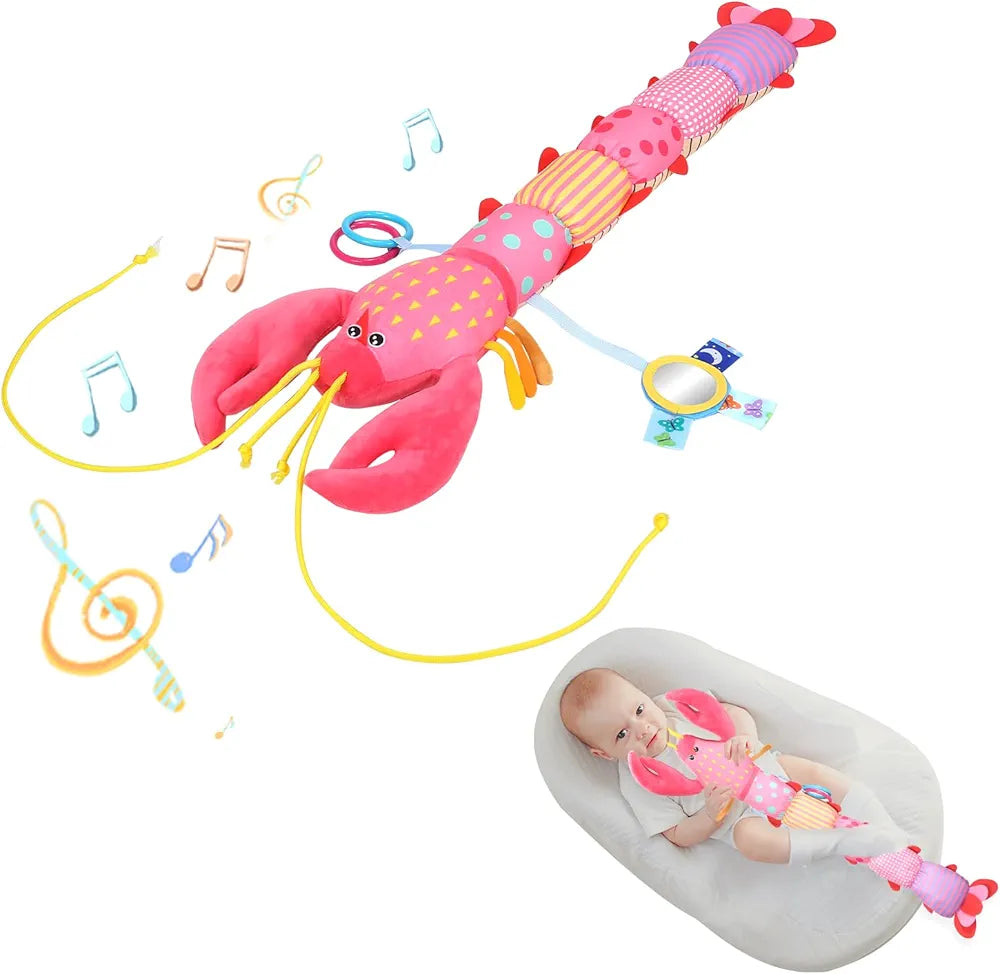 Augleka- Juguete para bebé con relleno musical de peluche para 0-12 meses (rosa)