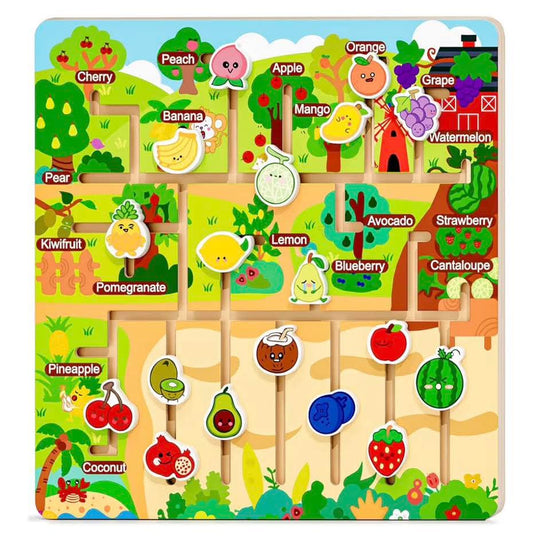 Laberinto De Frutas De Madera Montessori