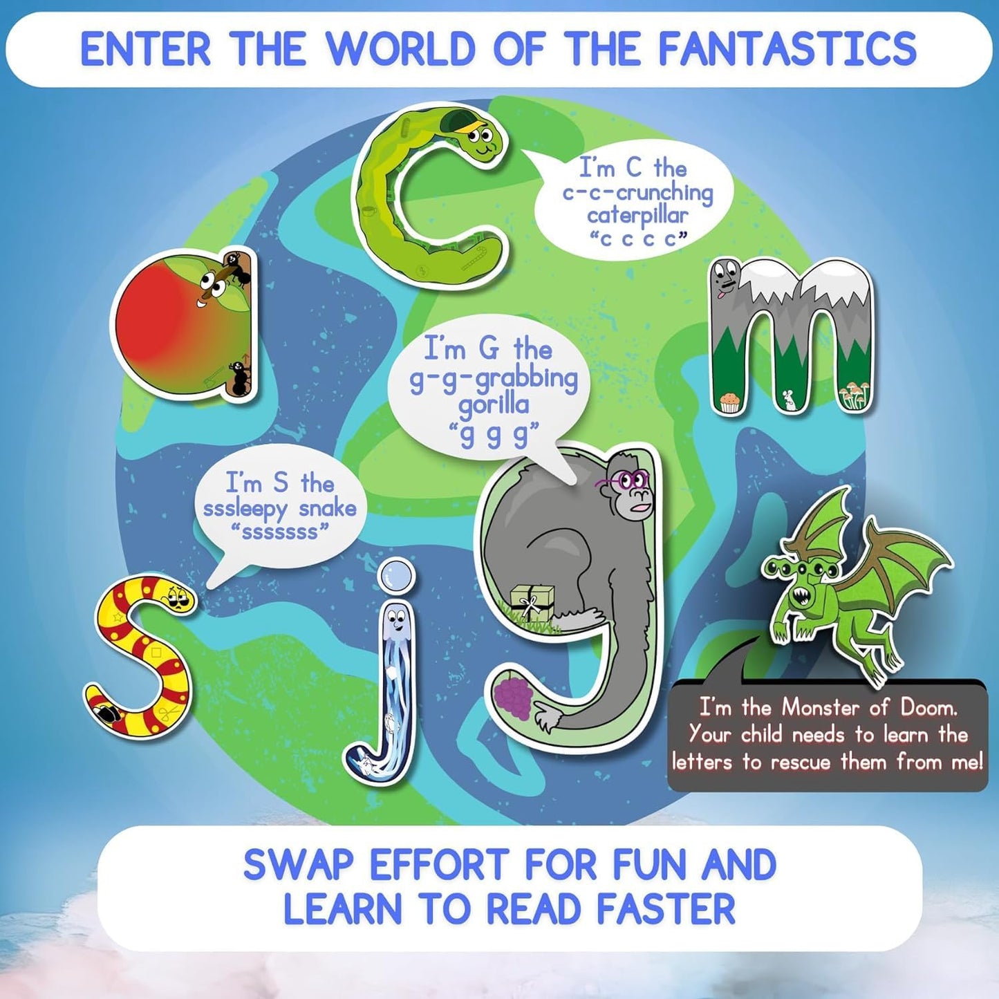 Phonics - Tarjetas flash para niños