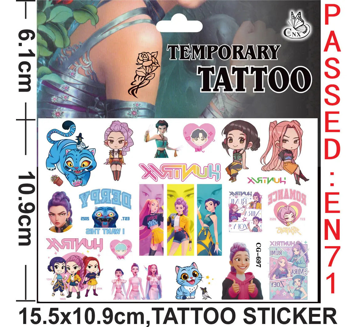 Tatuajes Temporales Kpop Hunter 8 Diseños Para Niños Y Niñas