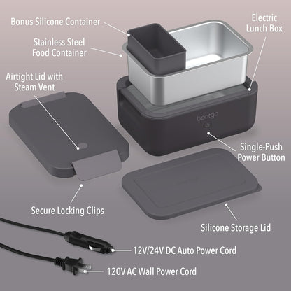 Bentgo Heat - Fiambrera eléctrica - Calentador de alimentos portátil