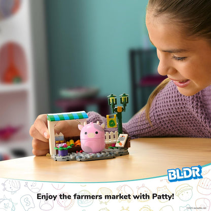 BLDR Squishmallows - Set de construcción de 136 piezas del mercado de agricultores de Patty