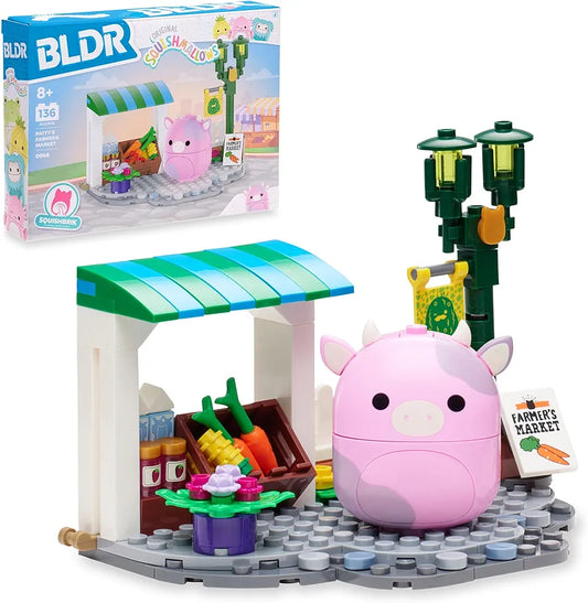 BLDR Squishmallows - Set de construcción de 136 piezas del mercado de agricultores de Patty