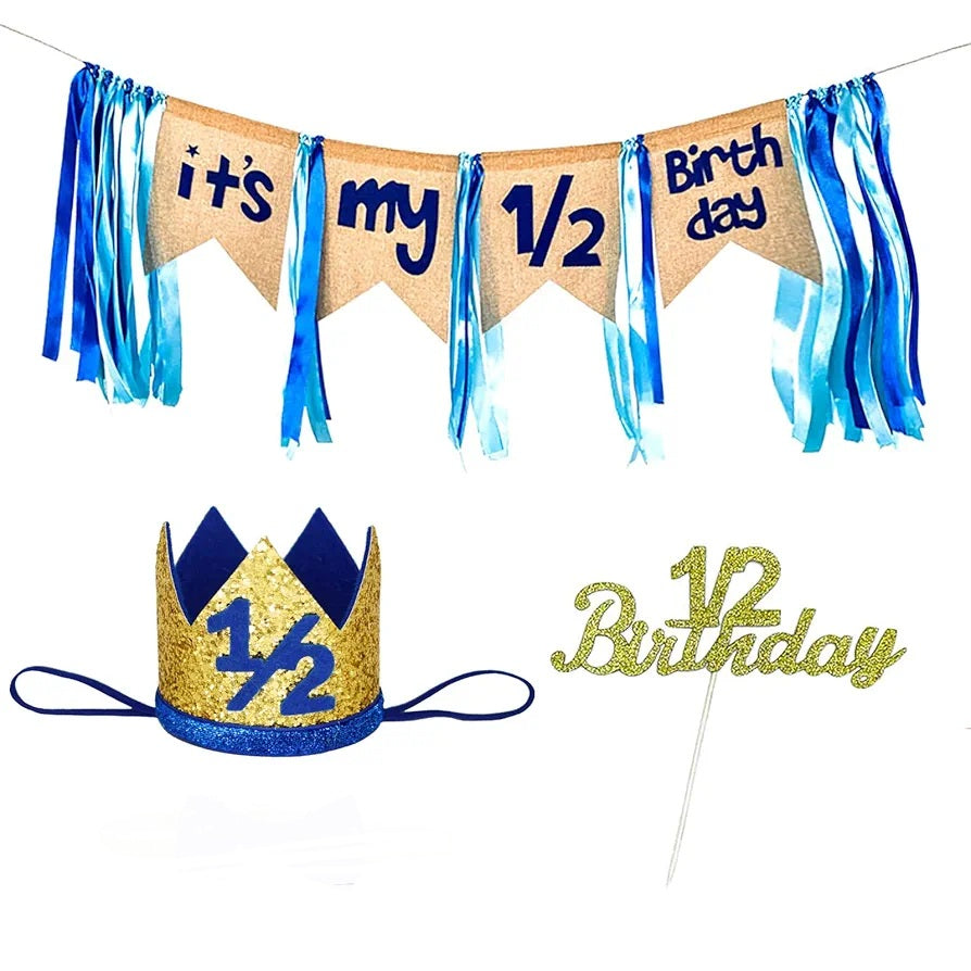 Decoración de medio cumpleaños para bebé - Set de 3 piezas