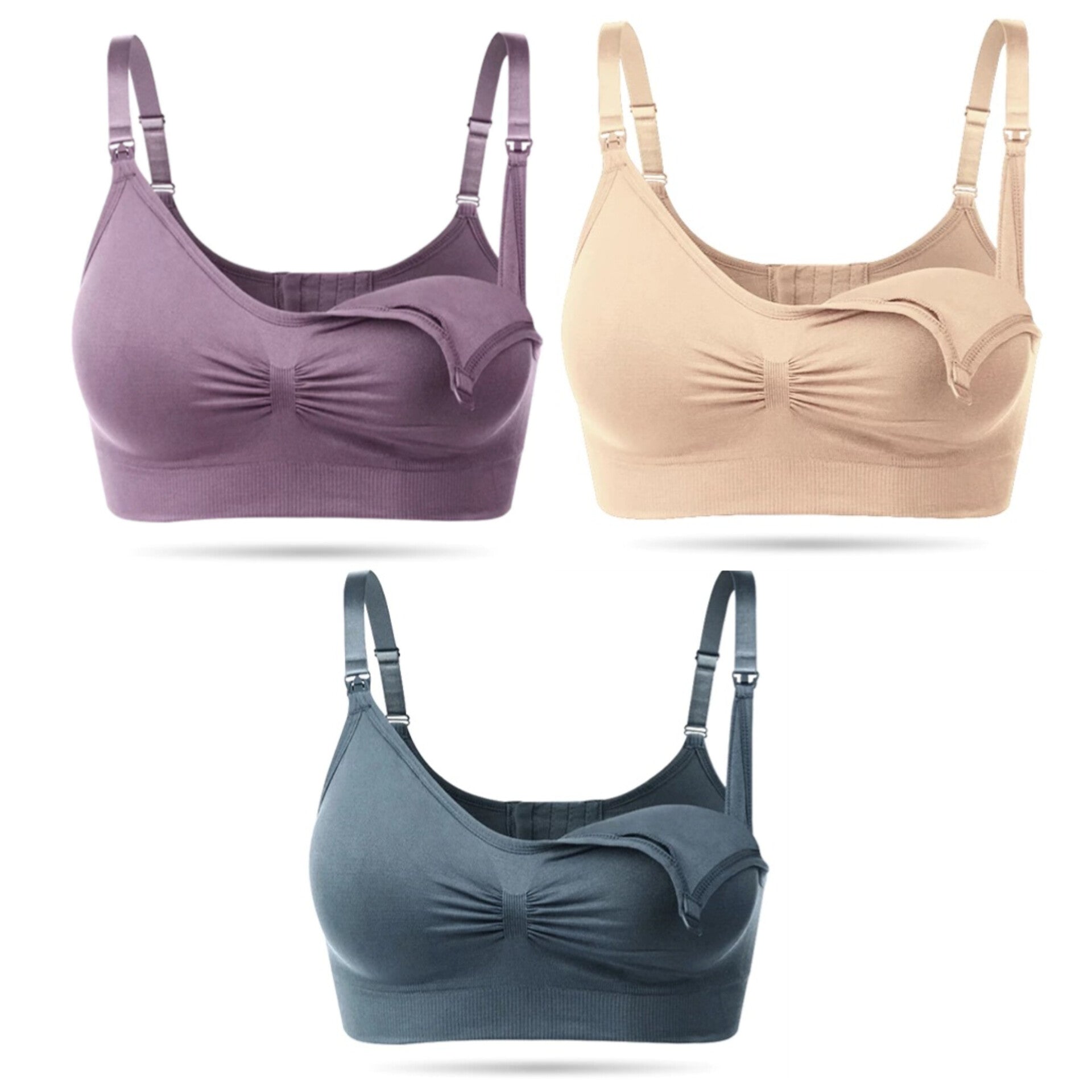 Set de 3 brasieres de lactancia, XL