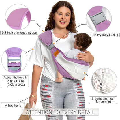 Shiaon- Portabebé desde recién nacidos hasta niños pequeños (3-20 kg), morado