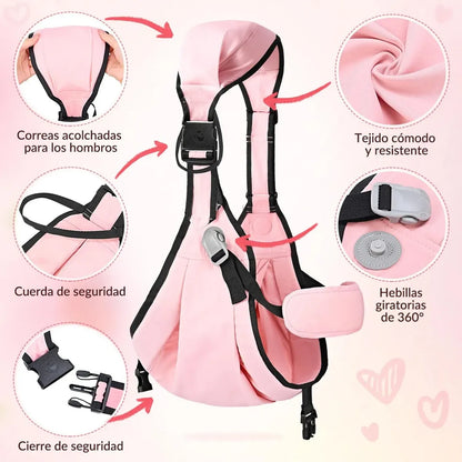 Mochila Portabebés Ergonómica, 6-48 meses, 55 libras máximo, Rosa