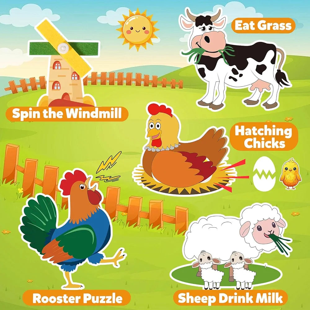 GOLIYEAN-Libro de actividades de la granja para niños pequeños, azul