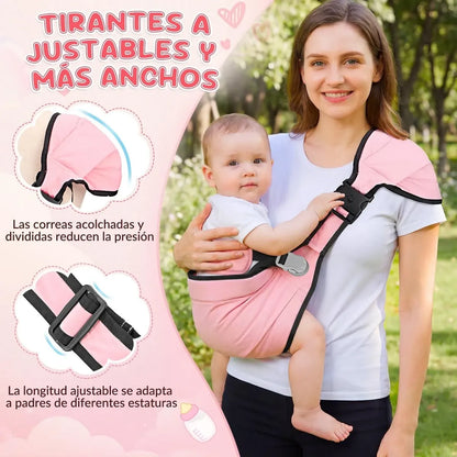 Mochila Portabebés Ergonómica, 6-48 meses, 55 libras máximo, Rosa