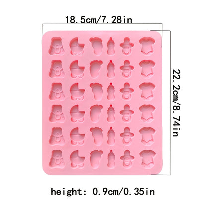 Set de 2 moldes de silicona, diseños para baby shower