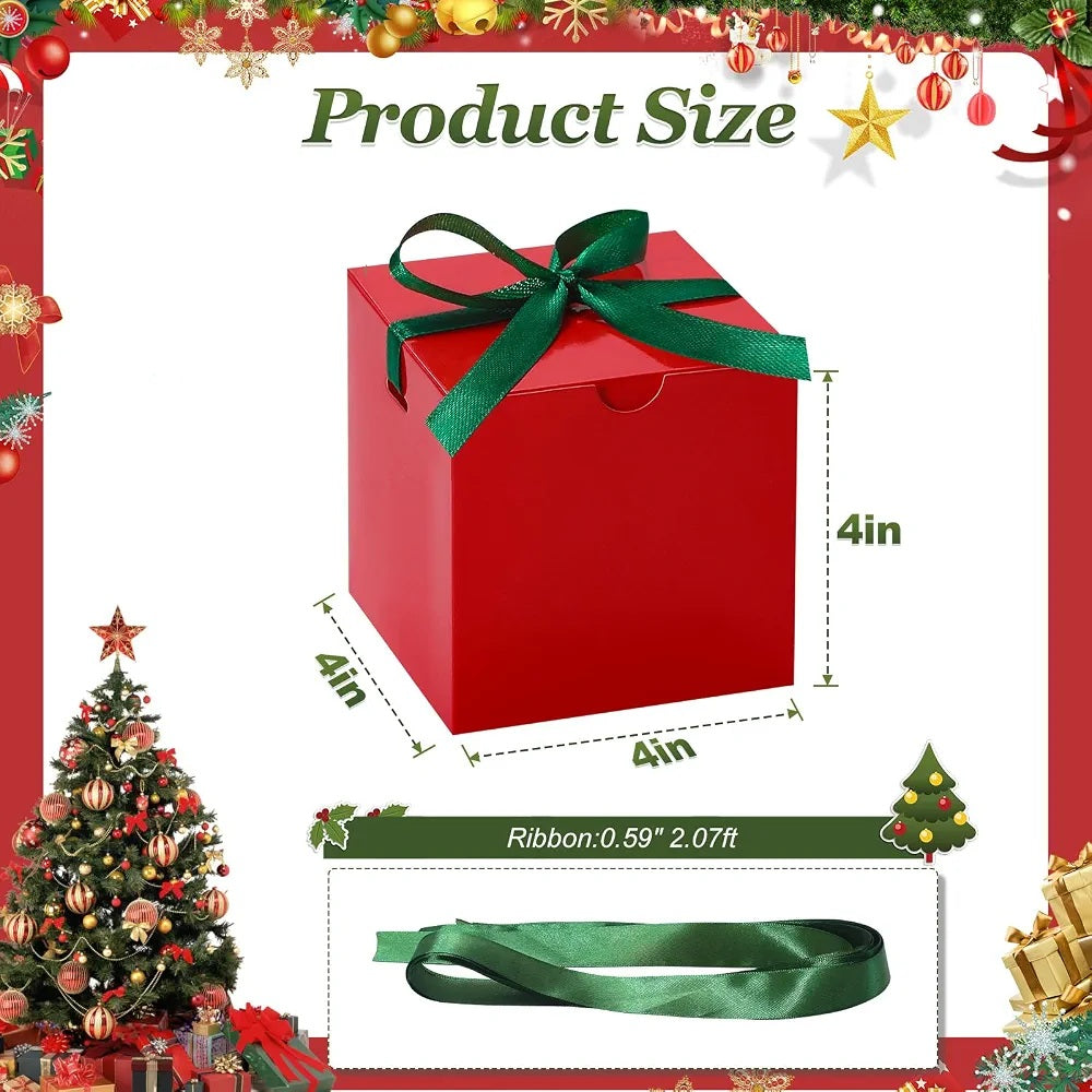 Pequeñas cajas de regalo, 50 unidades de 4 x 4 x 4 pulgadas