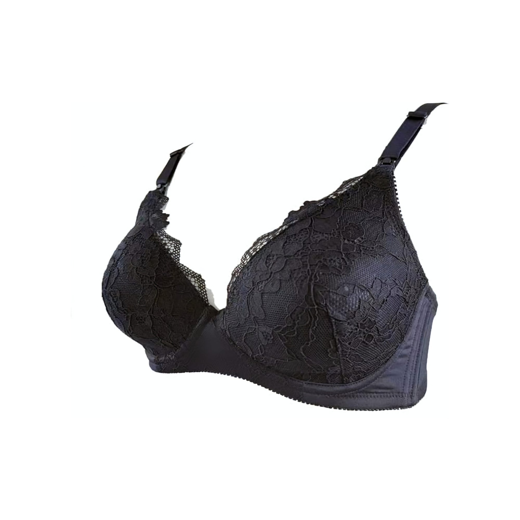 Brasier de lactancia de encaje negro, XL