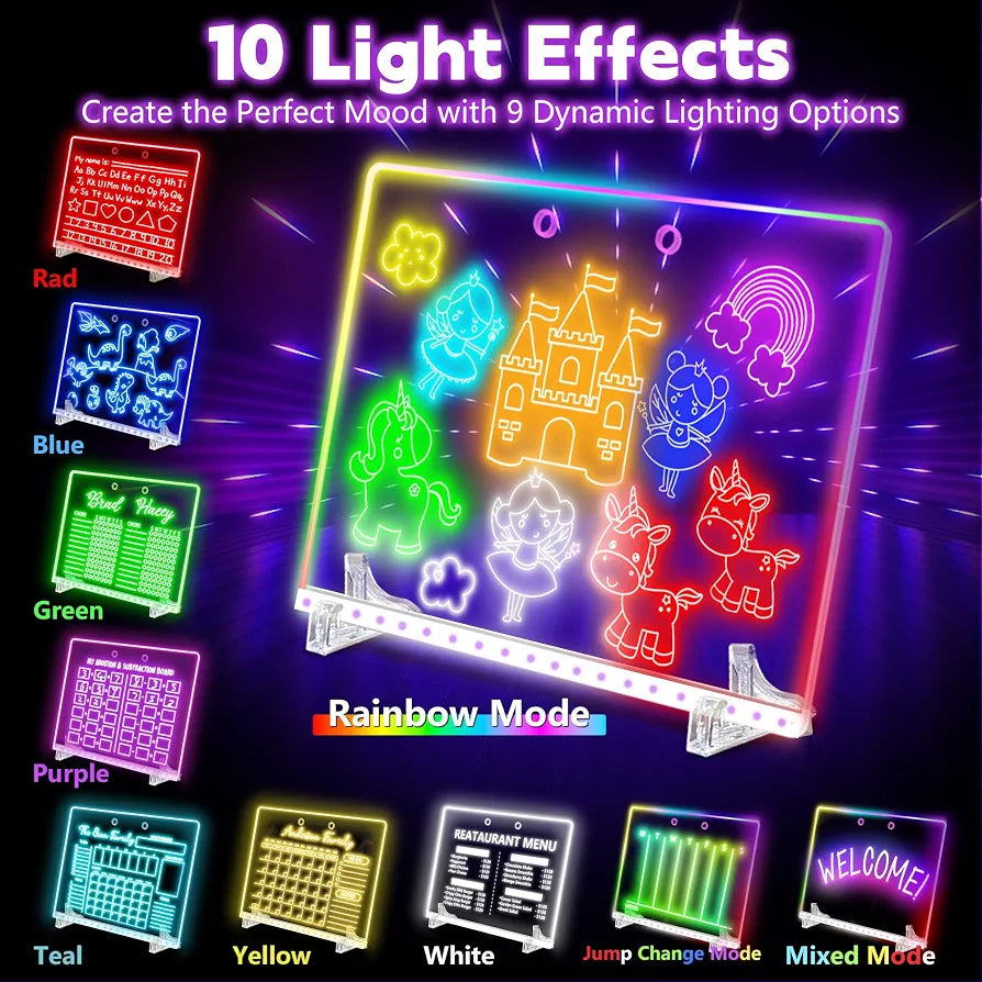 Tablero de dibujo LED de 16 pulgadas para niños