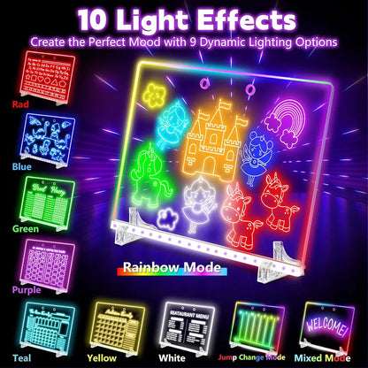 Tablero de dibujo LED de 16 pulgadas para niños