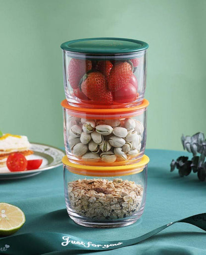 TREGOO 3 piezas recipientes de almacenamiento,300ml, plástico