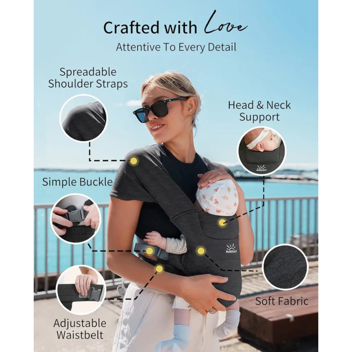 MOMTORY - Portabebés para recién nacidos (7-25 libras)