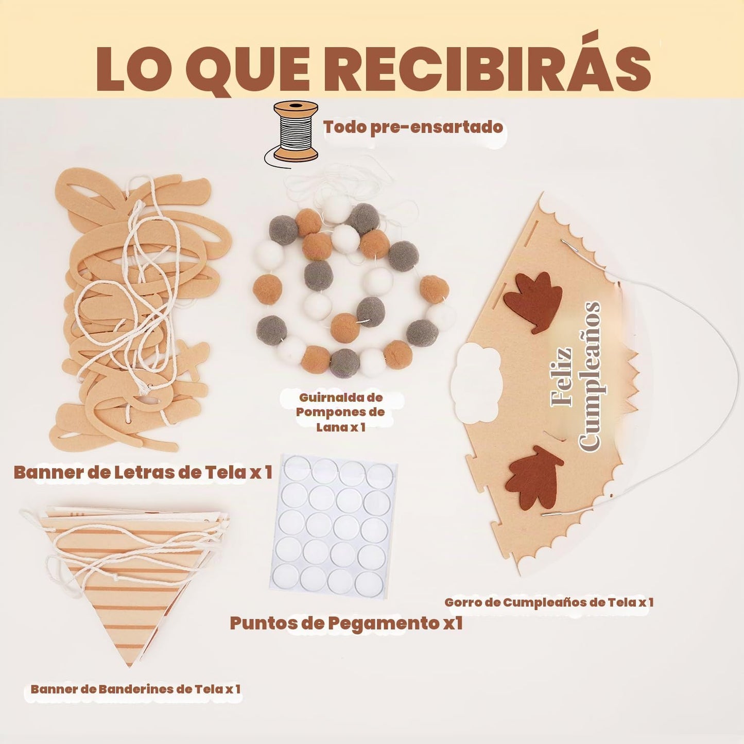 Cartel de feliz 6 meses de tela de fieltro
