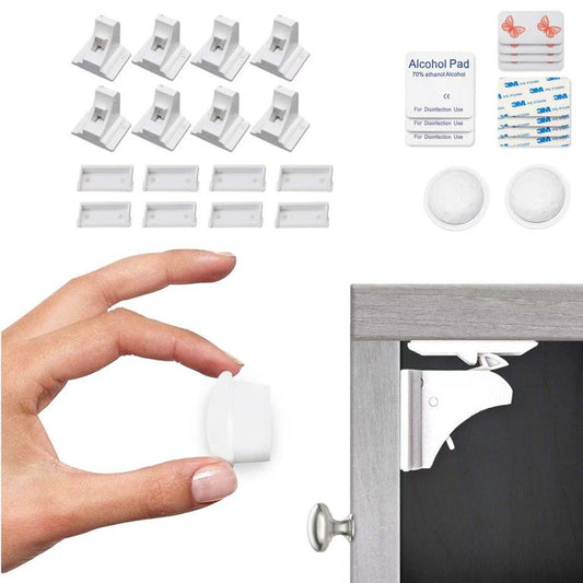 Cerraduras Magnéticas para Bebé Fácil Instalación (Paquete de 8 y 2 Llaves)