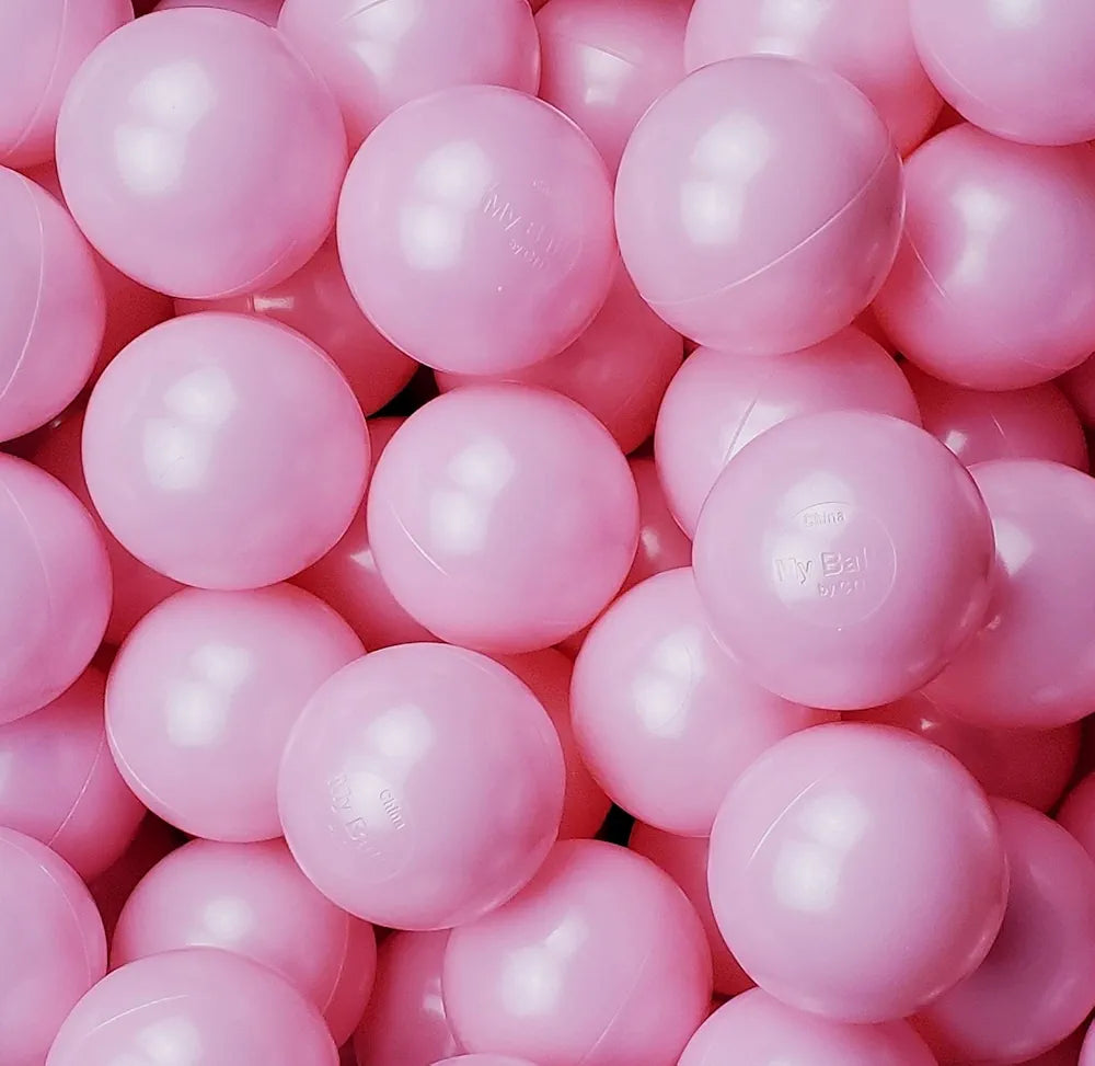 50 bolas de plástico de 2.75 pulgadas, color rosa perlado