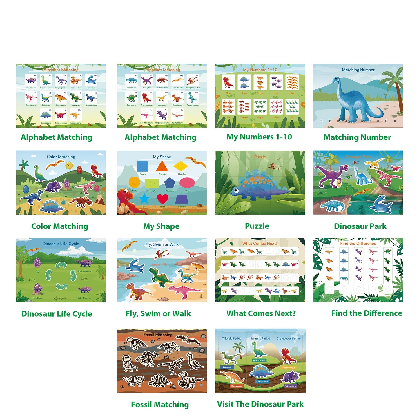Libro ocupado para niños, Dinosaurios