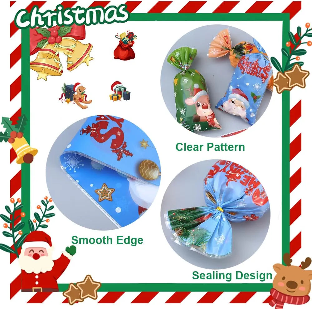 Bolsas de celofán de Navidad, 50 bolsas