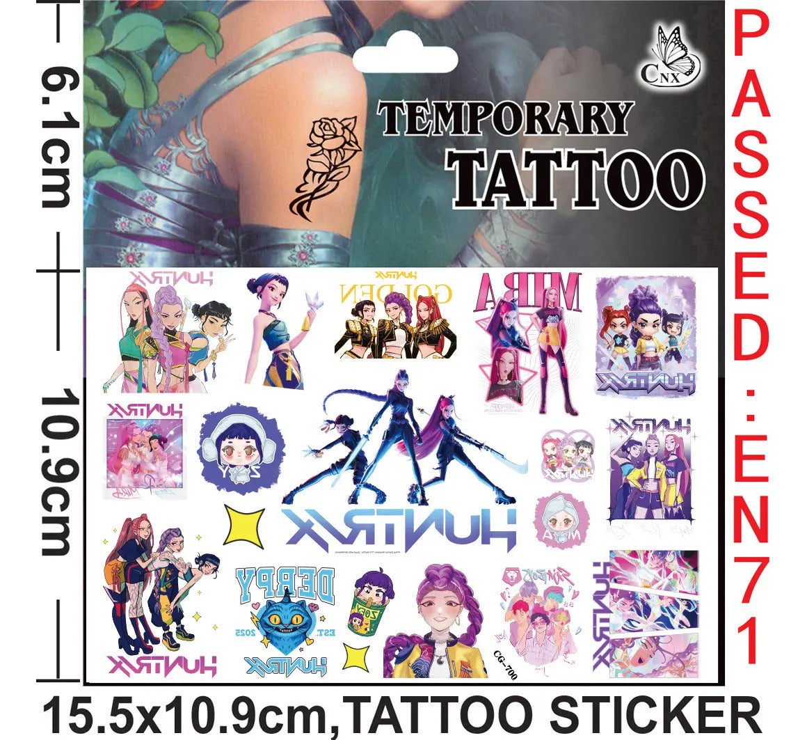 Tatuajes Temporales Kpop Hunter 8 Diseños Para Niños Y Niñas