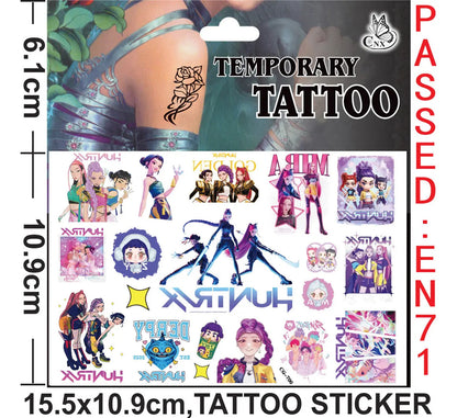 Tatuajes Temporales Kpop Hunter 8 Diseños Para Niños Y Niñas