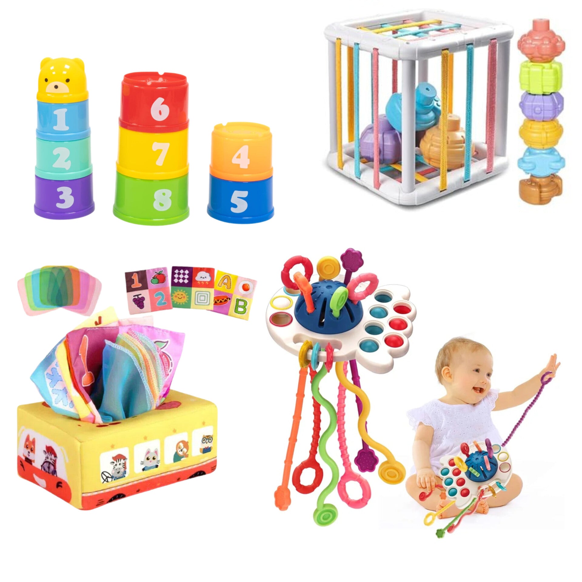 Elleck- Set de juguetes Montessori 4 en 1