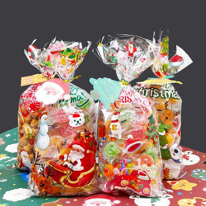 Bolsas de celofán de Navidad, 100 bolsas