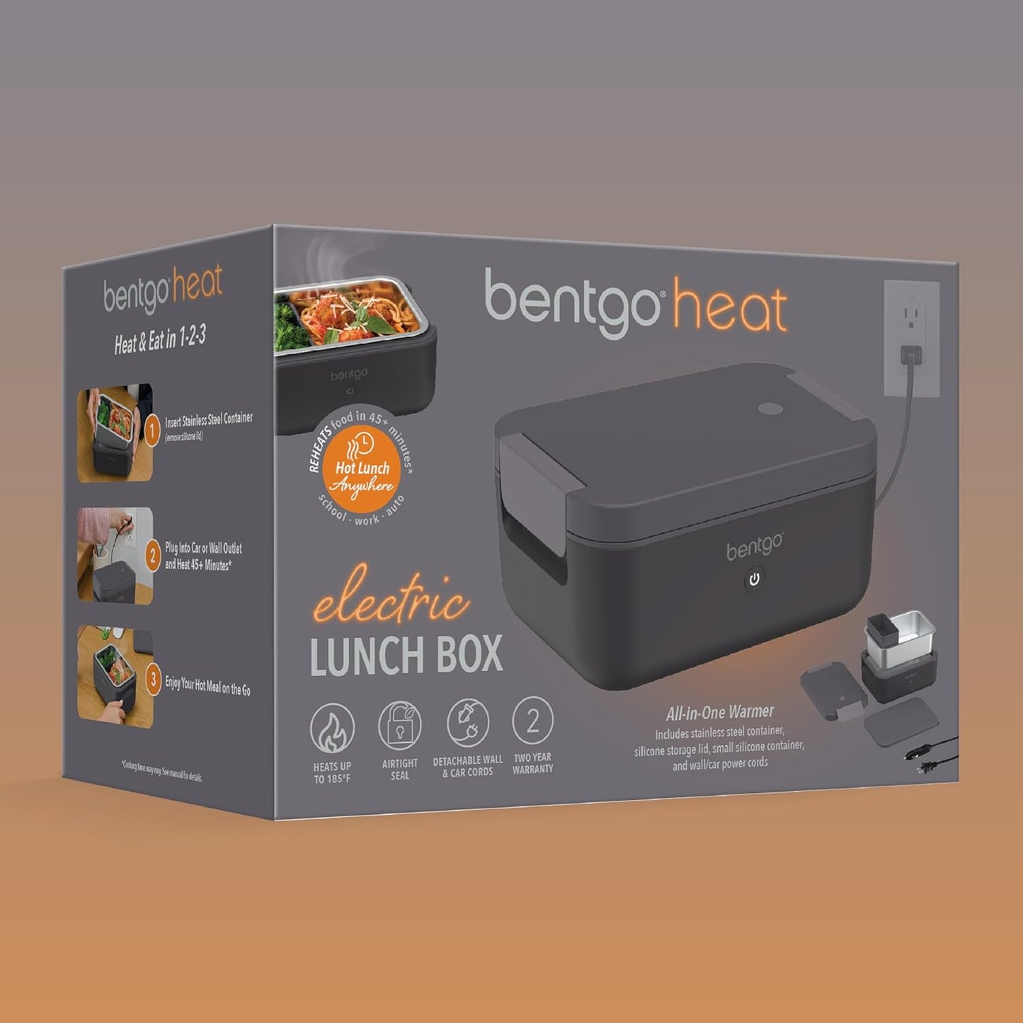 Bentgo Heat - Fiambrera eléctrica - Calentador de alimentos portátil