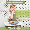 WeeSprout-Set de 2 Platos de succión con tapas para bebés y niños pequeños, 100 % silicona