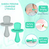 Set de 2 cucharas de silicona libre de BPA, gris y turquesa