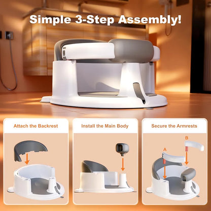 Asiento de baño para bebés (6-24 meses), rosa