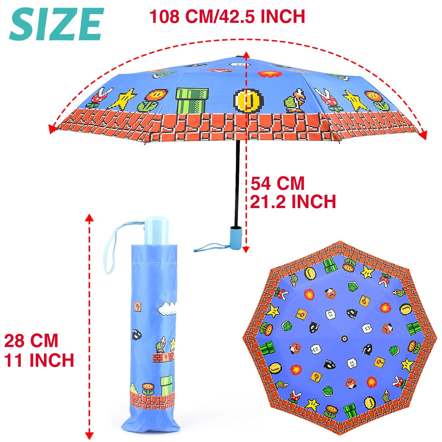 Paraguas plegable resistente al viento, con apertura y cierre automáticos