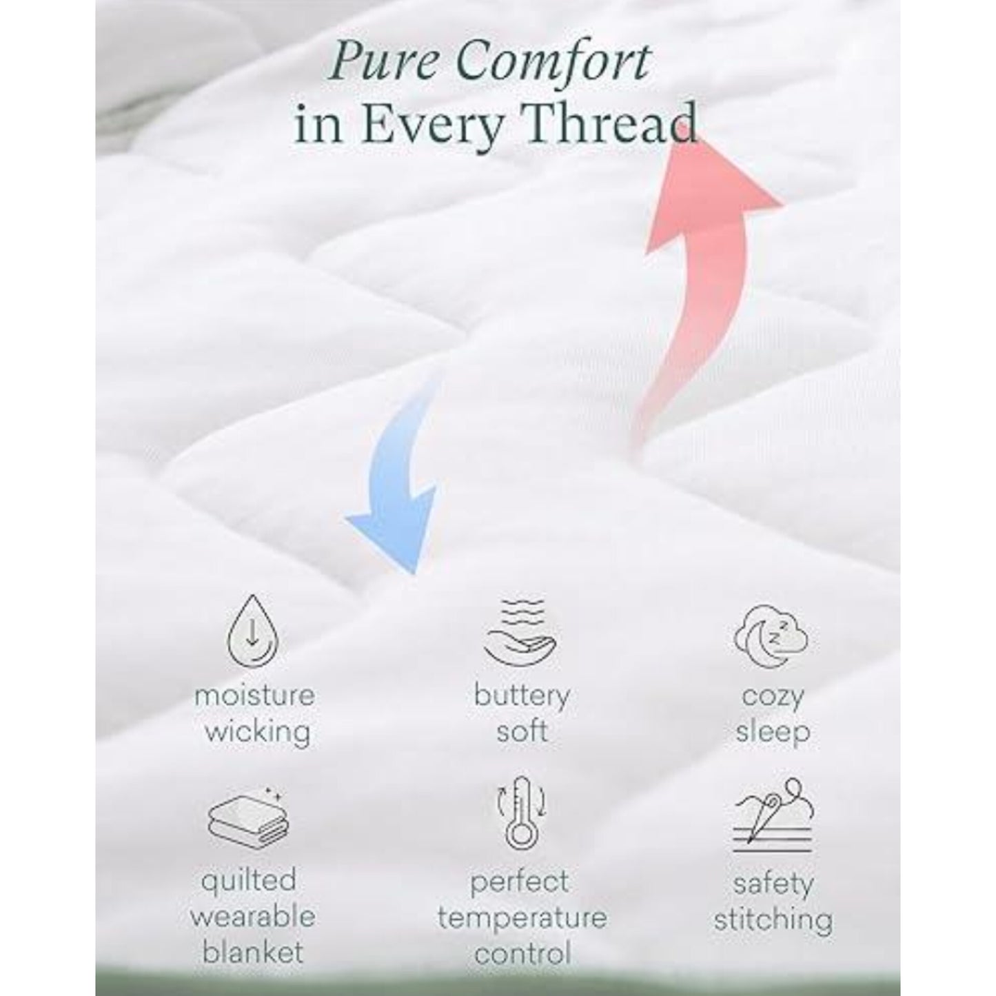 PurComfy Saco de dormir súper suave 0-3 meses, 1.0tog