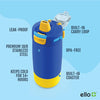 Botella de agua con aislamiento de acero inoxidable Ello Kids Colby de 12 oz con pajita, azul y rosa