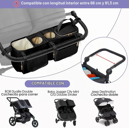 Organizador para cochecito doble con City Mini GT2/ BOB, Negro