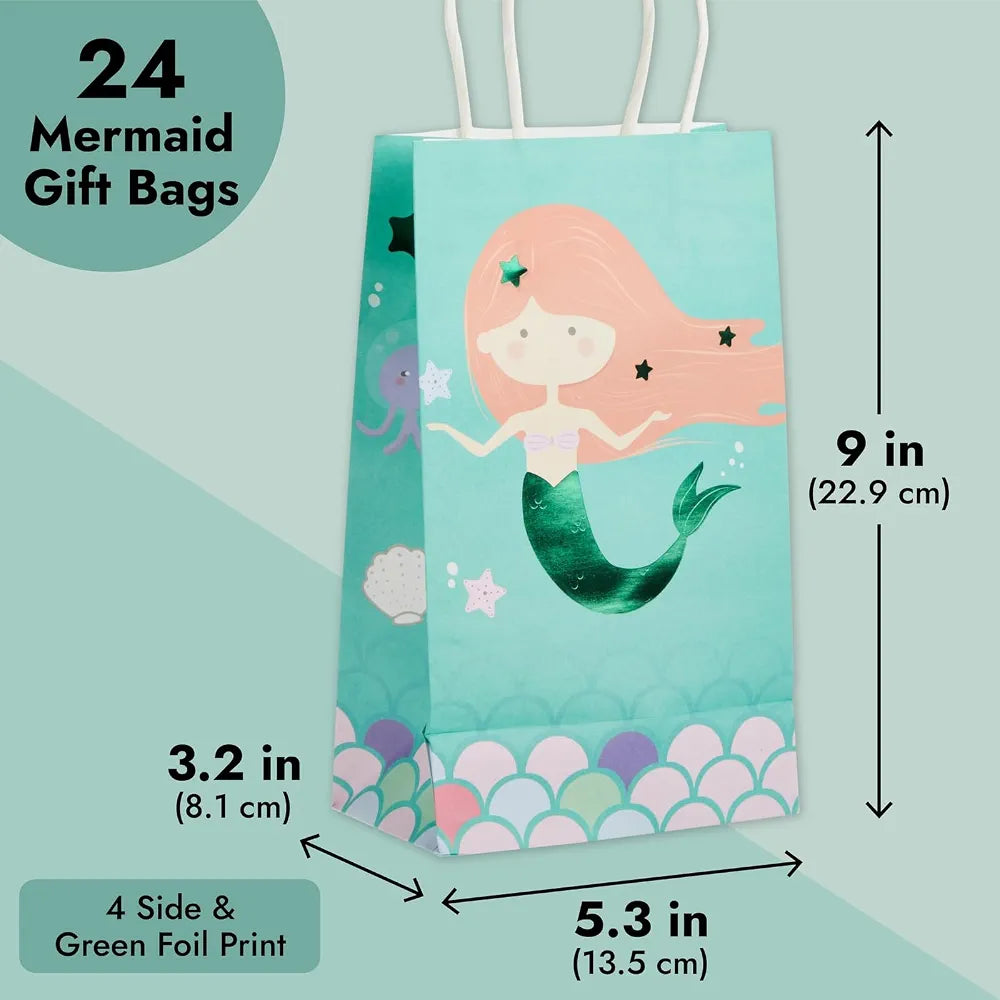 Bolsas de regalo de sirena – 24 recuerdos de fiesta