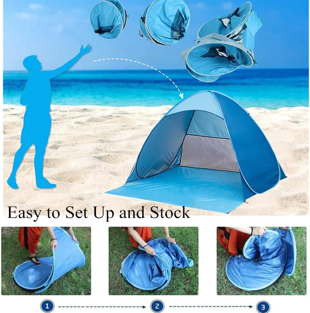 Refugio de playa XXL Pop Up protección UV 50 +, 3-5 personas,  200 x 165 x 130 cm
