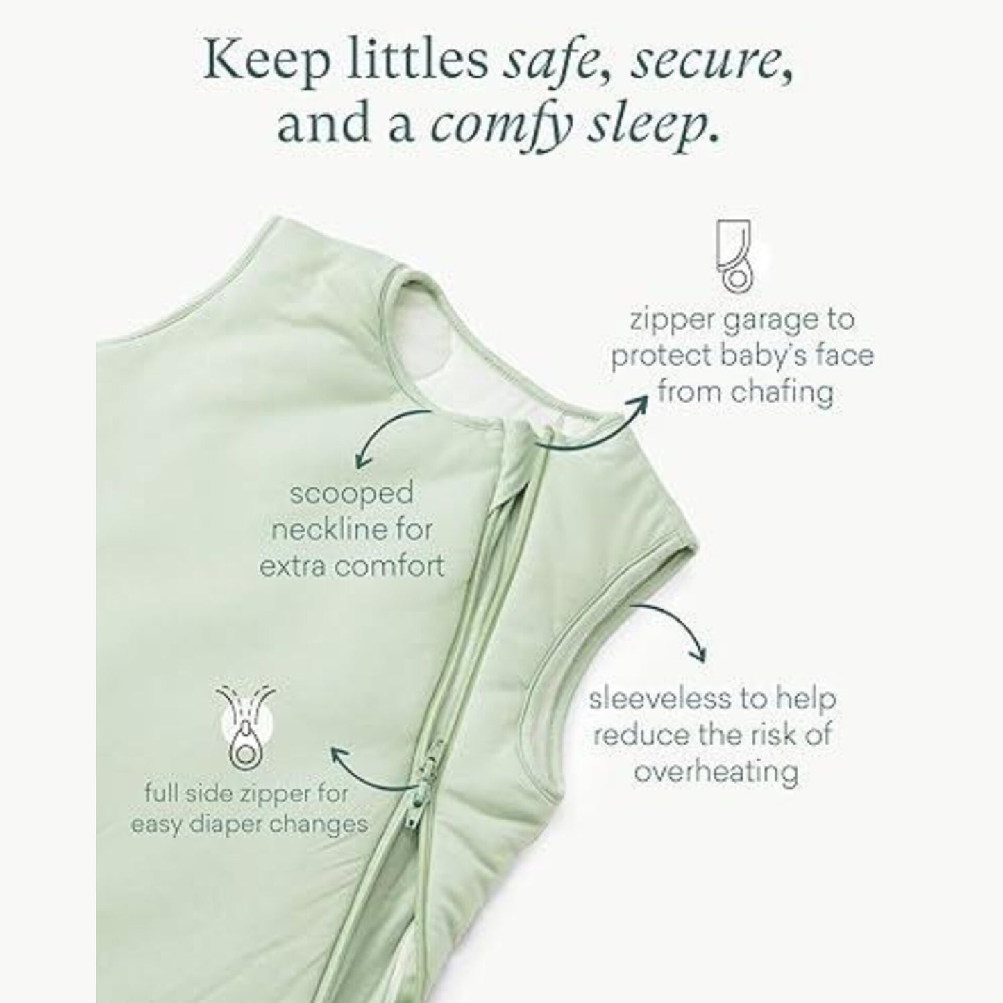 PurComfy Saco de dormir súper suave 0-3 meses, 1.0tog