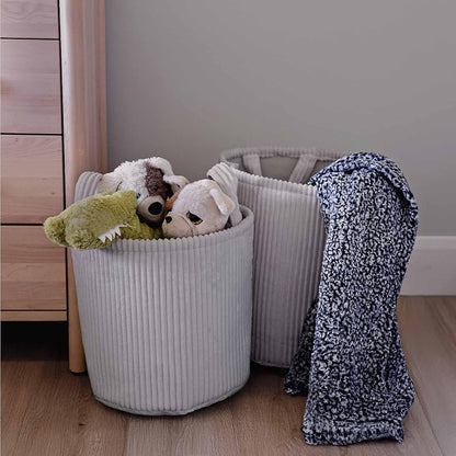 PUTSKA – Cesto para mantas, ideal para organizar, gris, 13x13"