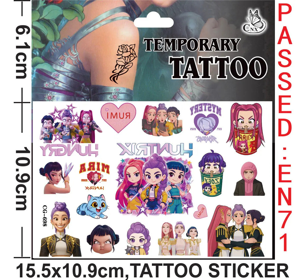 Tatuajes Temporales Kpop Hunter 8 Diseños Para Niños Y Niñas