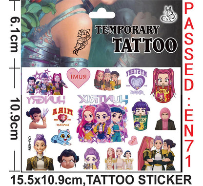 Tatuajes Temporales Kpop Hunter 8 Diseños Para Niños Y Niñas